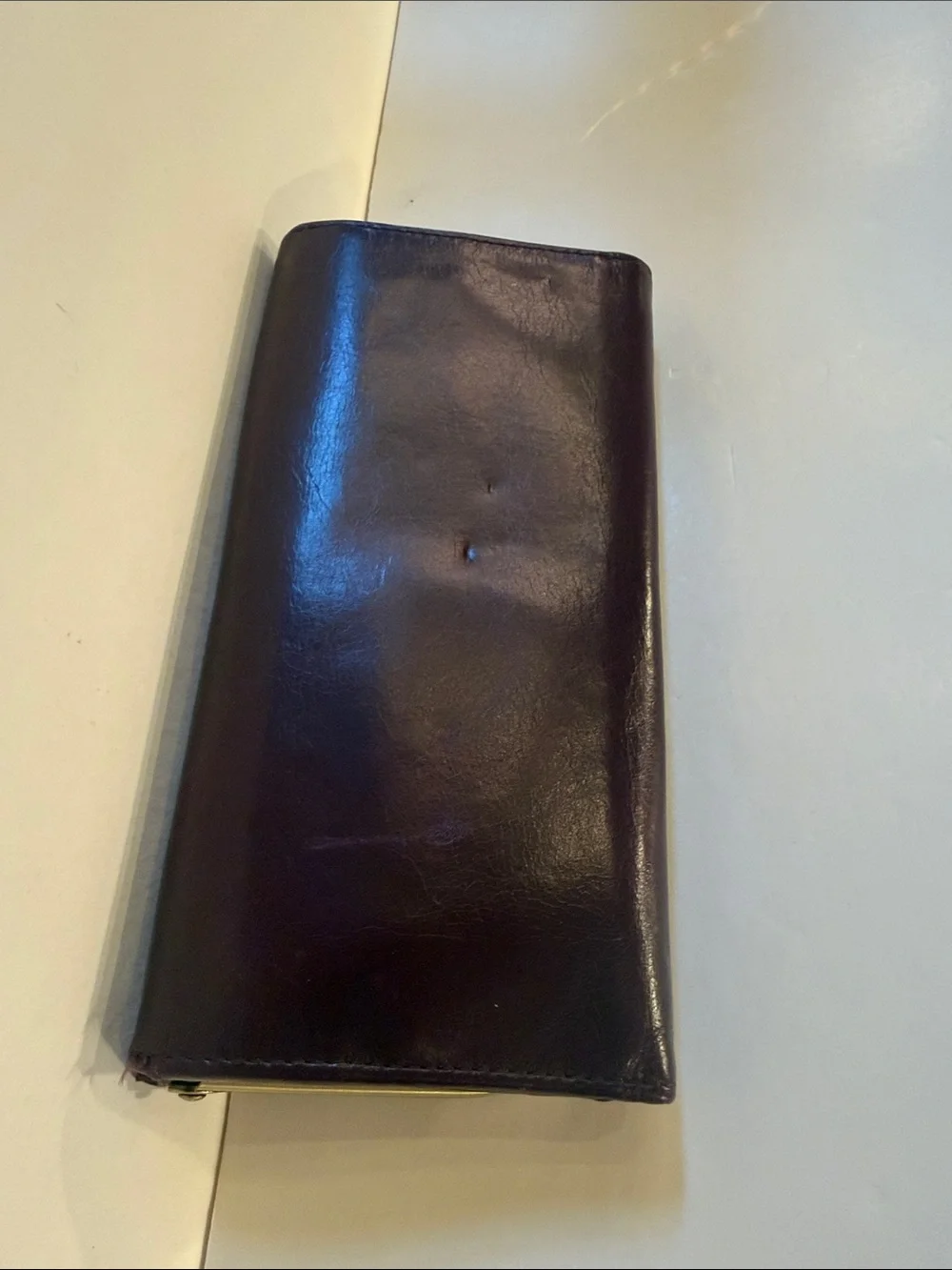 Classic Burgundy Leather Frame Clutch - Unbranded